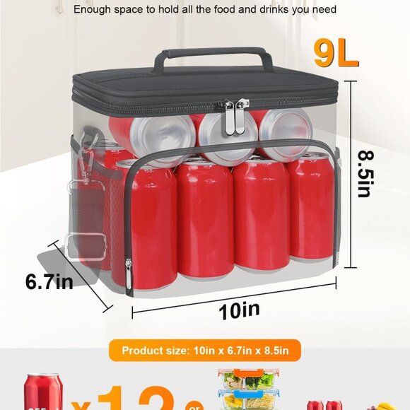 Lunch Box for Women/Men Insulated Lunch Bag Large Capacity Reusable Lunch Tote L - Picture 2 of 7